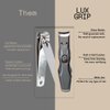 LuxGrip Nail Clipper for Thick Nails. Nail Clipper for Thick, Ingrown Nails. German Nail Clipper. Wide Open Toenail Clippers for Seniors Thick Nails. No Splash Nail Clippers - BLACK (Black)