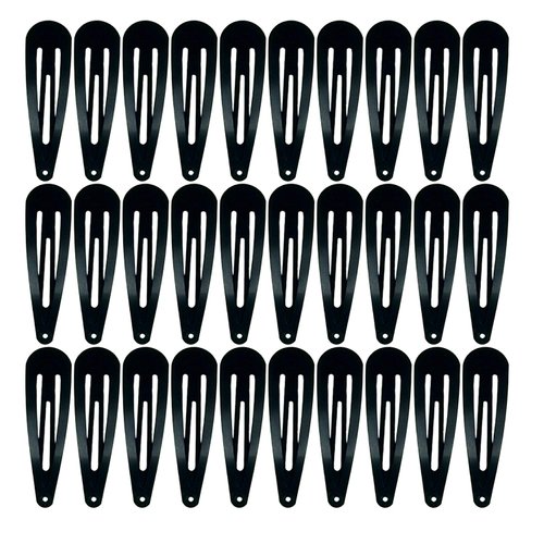 30,60 Pack Black 2 Inch Women Metal Snap Hair Clips Accessories No Slip Hair Barrettes Girls Women Hair Accessories (Black 30PCS)