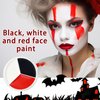 Black White Red Face Body Paint Foundation Cream Makeup,Halloween Cream Clown Face Body Paint Makeup Kit for Goth Zombie Vampire Skeleton Cosplay Costume Dress Up,Blendable Face Body Painting Kit
