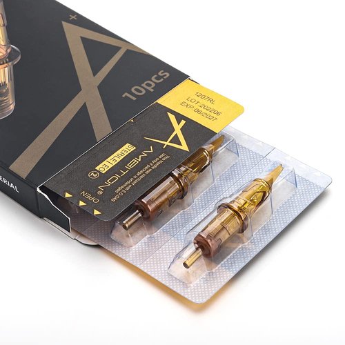 Ambition Glory Tattoo Cartridges #10 Bugpin 7RL Needles Disposable 50pcs 0.3mm 7 Round Liner for Rotary Tattoo Machine Supply