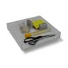 Office Supplies Desk Drawer Organizer for Scissors, Pens, Markers, Highlighters, Tape - 9.625" x 9.875" x 1.5", Clear (9.625" x 9.875" x 1.5")