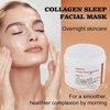 YURHERSU Collagen Sleep Facial Mask, Moisturizing Face Cream, Overnight Skin Care Firming Making Skin Tender, Fast Absorption Not Sticky Removing Fine Wrinkle for Women Man Skin Care