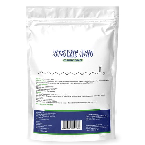Myoc white stearic acid powder (110gm) cosmetic grade, soap, cream, lotion, detergent, shaving cream shampoo.