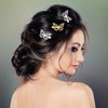 24 Pieces Butterfly Hair Clips Metal Butterfly Hair Clamps Metallic Hollow Butterfly Hairpins Cute Hair Clips for Women Girls with Left and Right Styles (Gold and Silvery)