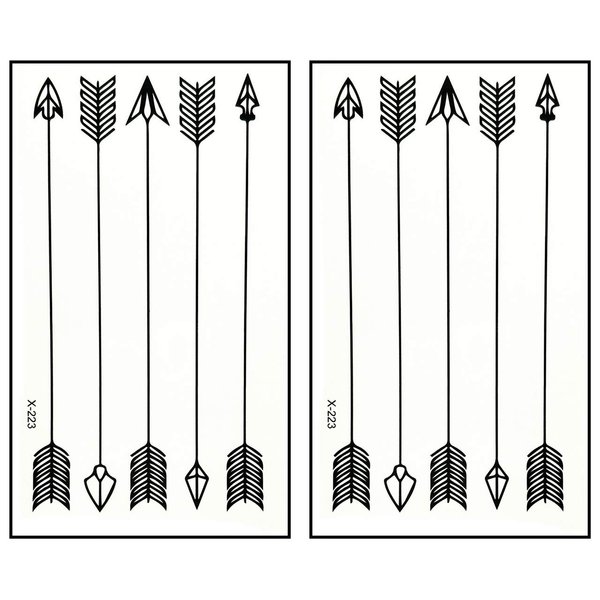Mini Tattoos 2 Sheets Arrows Cartoon Tattoos Temporary Waterproof Stickers Tattoo Body Stickers Hand Neck Wrist Art Fashion Tattoos Fake for Kids Adults Women Men (11)