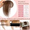 Clip in Bangs 100% Human Hair Extensions 360° Cover Clip on Bangs Real Human Hair for Women Fake Bangs for Daily Wear (Medium Brown)