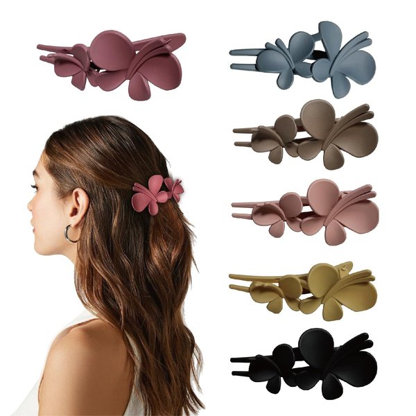 Bow Barrettes Without Creases Duck Bill Barrettes, Hair Styling Accessories for WomenGgirls+Multicolor