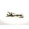 Small clear crystal bow shaped alligator hair clip for fine thin hair