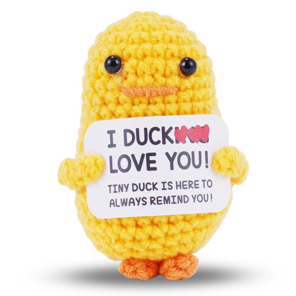 JFEND Gifts for Boyfriend Girlfriend Her I Love You Handmade Crochet Funny Small Cute Duck for Fiance Women Wife Husband Him Birthday