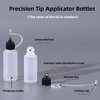 KIGITIK 40 Pcs Precision Tip Applicator Bottles, Liquid Dropper Bottles, Glue Applicator Bottles, for Acrylic Painting, DIY, Pigment, Quilling, Craft, Oil (15ml)
