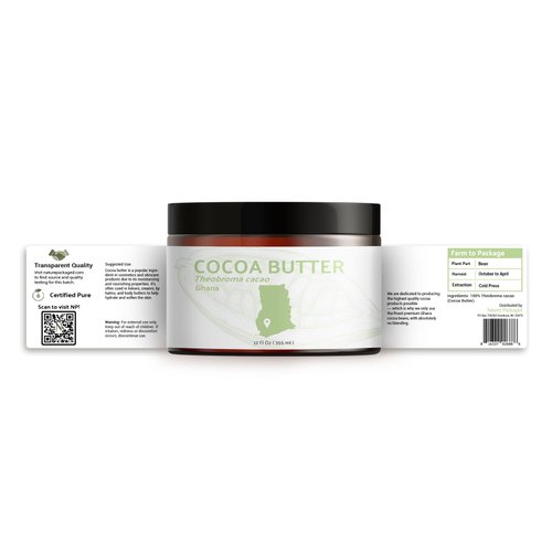 Nature Packaged Cocoa Butter (12oz) - Direct from Shea Tree Ghana, our supplier in West Africa - From Natural Cocoa Seeds - Moisturizes & Nourishes - Natural Body Butter 2 Pack