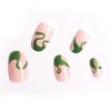 St. Patrick’s Day Press on Nails Medium Length Almond Fake Nails Glossy Green Glitter False Nails Gel Glue on Nails Full Cover Acrylic Artificial Nails for Women Girls Manicure 24Pcs