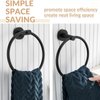 Matte Black Towel Ring, APLusee Hand Towel Holder, Stainless Steel Modern Round Towel Hanger, Bathroom Wall Mounted