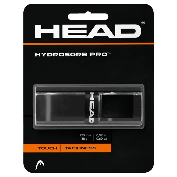 HEAD Hydrosorb Pro Tennis Racket Replacement Grip - Tacky Racquet Handle Grip Tape - Black