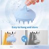 BEAUTLOHAS. Soft Silicone Head Scalp Massager Hair Shampoo Brush, Silicon Hair Scrubber Dandruff Brush for Wet and Dry Hair, for Women & Men (Wathet)