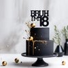 Black Glitter Bruh I'm 18 Cake Topper, Happy 18th Birthday/Bro I'm 18/It's My 18th Birthday, Funny 18th Birthday Party Decorations Supplies