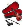 Dselvgvu Wooden Miniature Cello with Stand,Bow and Case Mini Musical Instrument Miniature Dollhouse Model Home Decoration (3.94"x1.38"x0.43")