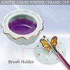 Honey Joy Dappen Dish for Monomer Butterfly Ceramic Monomer Dish for Monomer Acrylic Nail Liquid Porcelain Anti-volatilization Monomer Bottle (HJ-NAPB062-Blue)