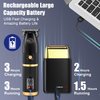 HIENA PRO Hair Trimmers and Foil Shaver for Men Kit,Men Professional Cordless Barbers Hair Clippers with LCD Display,Black Gold Zero Gapped Hair Trimmer, Double Foil Shaver,Gifts for Men
