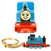 Mattel Thomas & Friends Toy Figure Playset, Diecast Keyring, & Diecast Engine Figure Bundles - Set 3 - Rescue Center Playset, Diecast Keyring, & Sandy Diecast Metal Engine Figure