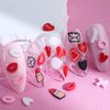 Heart Nail Art Slices, 3D Valentine's Day Nail Art Flakes Decorations Love Heart Lips Letter Nail Acrylic Supplies for Women Manicure Art DIY Polymer Clay Accessories Resin Heart Nail Art Tips