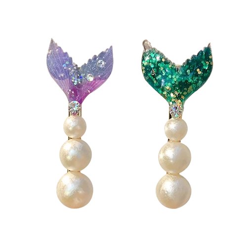 2Pcs Mermaid Hair Clips Mermaid Tail Hairpins Sequins Fish Tail Hairpin Mermaid Hair Barrettes Cute Hair Clips Mermaid Hair Accessories for Girl Women