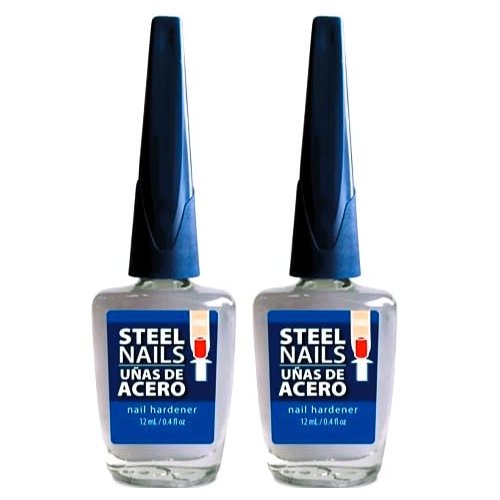 Steel Nails Hardener with Keratin, Calcium and Garlic Pack of 2