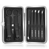 Tweezers Set and Nail Clippers, Tweezers Set for Men, MORGLES 9PCS Professional Stainless Steel Tweezers No Gaps with Leather Travel Case