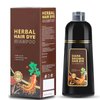 Hair Dye Shampoo for Gray Hair, Hair Color Shampoo for Women Men Gray Coverage, Herbal Ingredients 3 in 1 Black Hair Dye 500ml (Dark Brown)