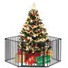 Bonnlo 120.5-Inch Metal Fireplace Fence Guard 5-Panel Baby Safety Gate/Barrier/Play Yard with Door Christmas Tree Fence Hearth Gate for Kids/Pet/Toddler/Dog/Cat, Black