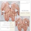 Yean Silver Bride Wedding Hair Pins Flower Bridal Hair Pieces Rhinestone Hair Accessories Prom Hair Clips for Women and Girls(Pack of 5)