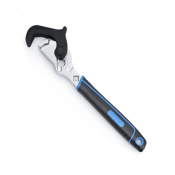 Lichamp RV Sewer Hose Wrench, 12-inch Pipe Wrench, Forged Self-adjusting Plumbers Wrench with 3/8 to 1-3/4 inch Jaw Open, A101BK