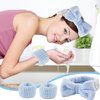 AEGYPIUS Spa Headband and Wristband Set | Coral Velvet Material | Blue | Face Washing Wristbands and Headband | Hair Headbands for Women Girls | Face Wash, Makeup, Yoga