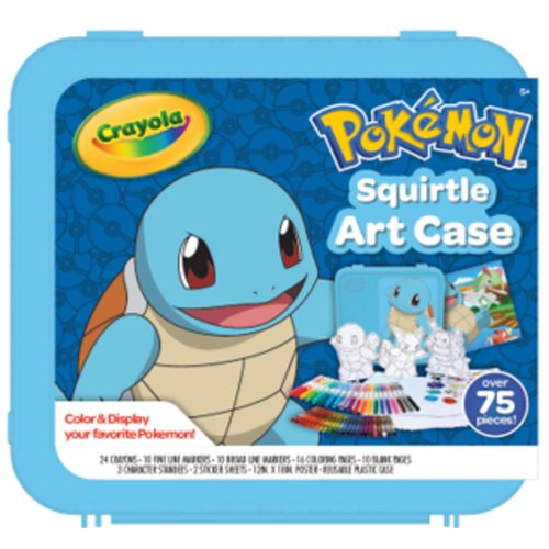 Crayola Pokémon Squirtle Coloring Art Case (71+ pcs), Kids Art Set, Coloring Pages and Markers, Pokemon Toys, Holiday Gift for Kids, 4+