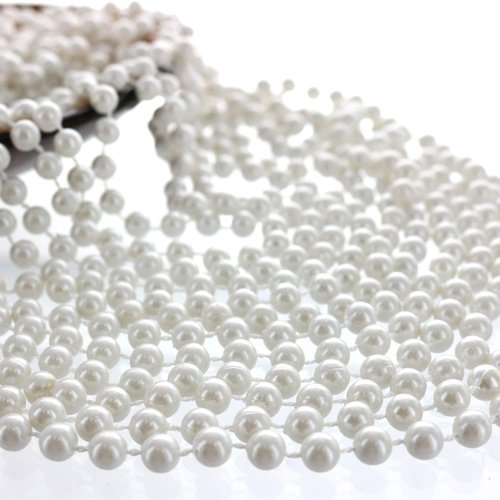 GIFTEXPRESS Pearl Bead Necklaces - 12 Piece Faux Party Favor Beads for Men, Women & Kids - 33" Long Plastic Decoration Beaded Necklace - Bulk St. Patricks Day, Mardi Gras & Christmas Pendant Accessories