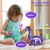 Koonie Dinosaur Toys for Girls, 2 Year Old Girl Toys, Purple Dinosaur Remote Control Reversible Sequins Dinosaur Toy Can Repeat Walk Roar Sing, Christmas Birthday Gifts for 2-7 Years Old Kids Toddler