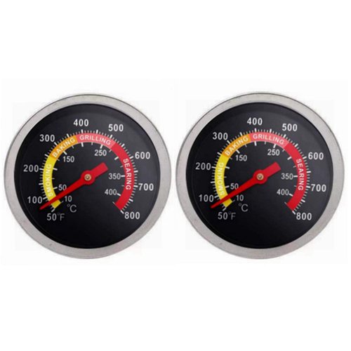 2 pcs BBQ Grill Temperature Gauge, Charcoal Pit Grill Smoker Thermometer Gauge BBQ Temp Gauge