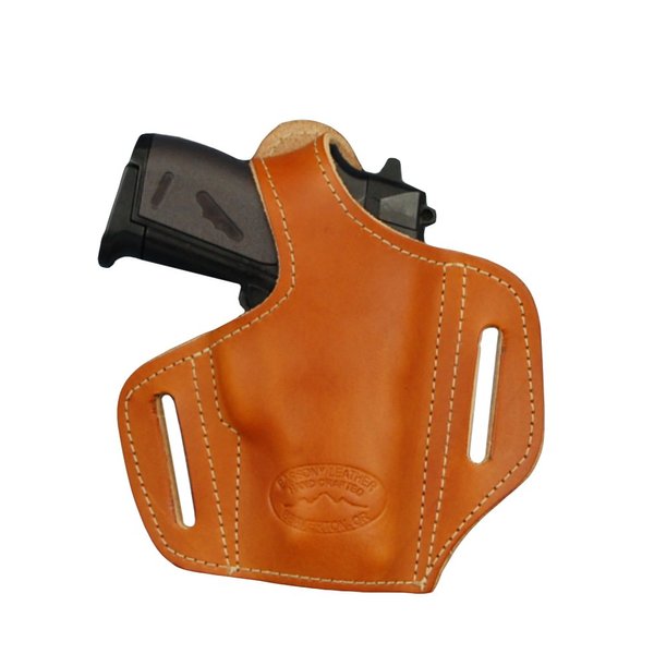 Barsony Tan Leather Pancake Gun Holster for Ruger LCP .380 right