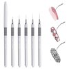5pcs Nail Art Liner Brushes,Liner Brush For Nails,Nail Art Brush For Long Lines,Thin Details,Fine Drawing,Liner Brush UV Gel Polish Painting Nail Design Sizes 7/9/11/20/25mm(Silver)