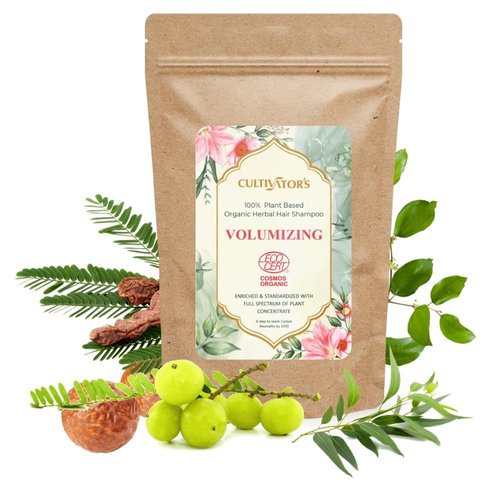 Cultivator's Natural Hair Shampoo with Amla, Reetha, Shikakai Powder for hair wash|Dry Shampoo Volume Powder|Certified Organic| Hair Cleansing|100% Natural Indian Herbs for Hair Growth - 8.81 oz