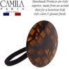 Camila Paris CP2962 French Hair Ponytail Holders Ties, Round, Handmade, Brown, Strong Hold Grip Elastic Band Hair Clips for Women, No Slip and Durable Styling Girls Hair Accessories, Made in France