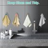 Pletpet 4Pcs Towel Hook Holder Grabber, Drill Free Self Adhesive Push Hooks Firmly, Colorful Dish Towel Holders for Kitchen Bathroom Towel Organization