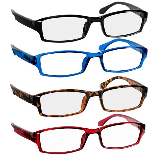 TruVision Readers - 9501HP - 4 pk - Black Tortoise Red Blue -0.50