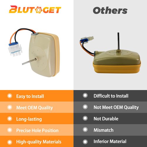 Upgraded WR60X10141 WR60X31522 Refrigerator Evaporator Fan Motor by Blutoget- WR60X31522 Evaporator Fan Motor Fit for GE Hot-Point Refrigerators-WR60X23584 ge Evaporator Fan Motor Replaces WR60X10045