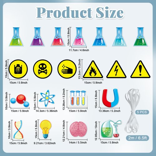 gisgfim 5 Pieces Science Banners Science Classroom Decor Science Chemistry Lab Banner Party Decorations Science Garland Hanging Ornaments for Home School Classroom Scientist Birthday Party Supplies