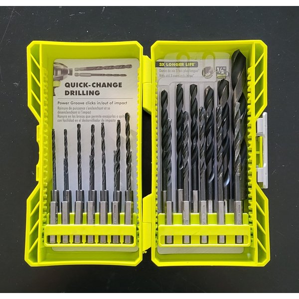 25 PC. BLACK OXIDE HEX SHANK DRILL BITS