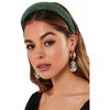 CAVETEE Rhinestone Headband，Non-slip Sparkly Wide Headbands Hair Bands Crystal Fancy Headbands Green Headband Comfortable Formal Hair Accessoriesfor Women Girls Christmas