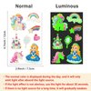 252+ PCS Glow Unicorn Princess Temporary Tattoo for Kids, 36 Sheets Rainbow Castle Candy Star Prince Fake Tattoos Sticker for Girls Boys, Luminous Birthday Magic Fairy Theme Party Favors Decoration