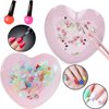 SUKPSY Stainless Steel Nail Art Makeup Palette,Nail Art Plate Palette,Heart Shaped Nail Art Display Holder,Nail Polish Color Mixing Plate, for Small Item Storage and DIY Jewelry Making (Pink)