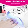 KFE Hardware UV Gel Nail Lamp,150W UV Dryer LED Light for Polish-4 Timers Professional Art Accessories, Curing Gel Toe Nails, White (Pink)